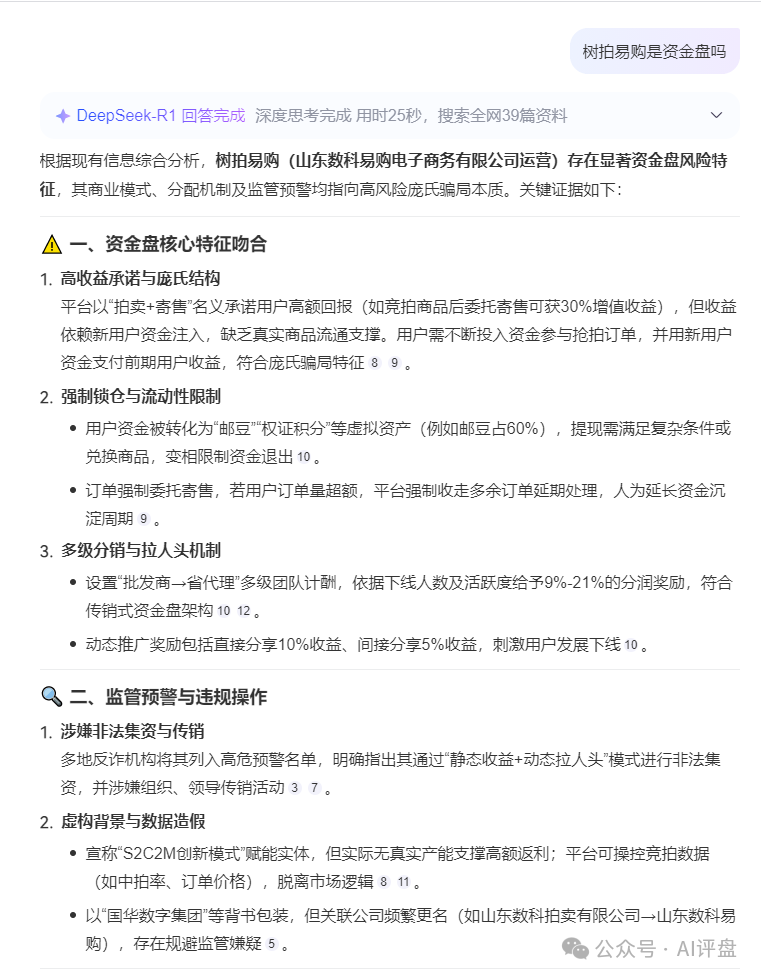 AI评盘：【树拍易购】是资金盘吗？