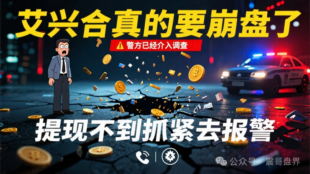 艾兴合真的要崩盘了，警方已经介入调查，提现不到抓紧去报警