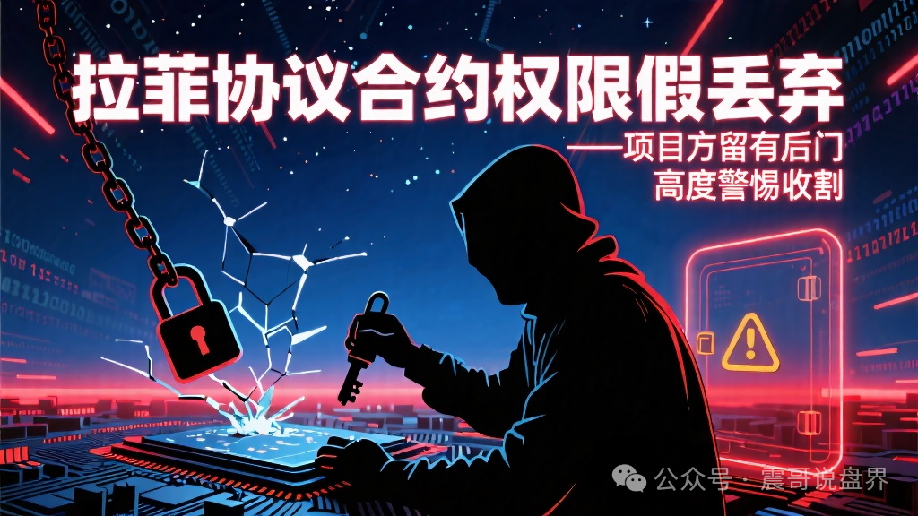 【拉菲协议合约】权限假丢弃，项目方留有后门，高度警惕收割！