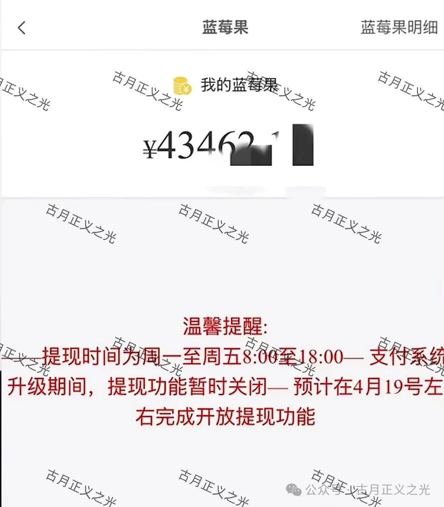 骗局【蓝莓甄选】抢单寄售类资金盘，“艾兴合”同模式，已经不能提现，崩盘软跑路了…