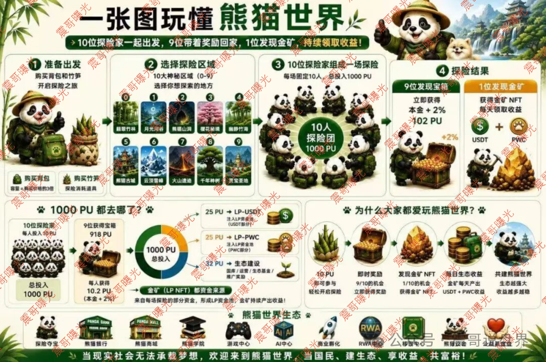 【熊猫世界】资金盘骗局，游戏是假的，拉人头搞诈骗是真的！